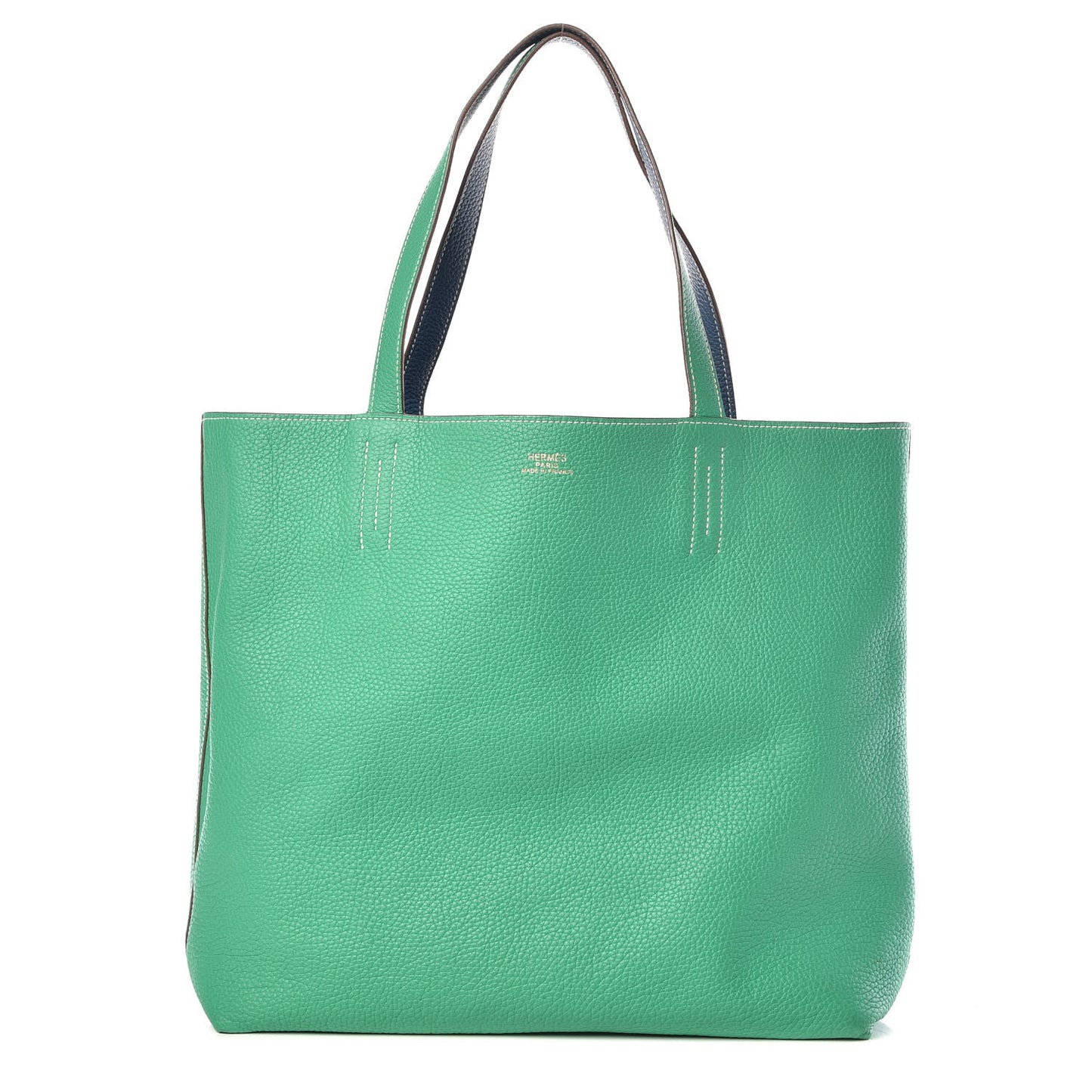 Taurillon Clemence Double Sens 36 Reversible Tote Menthe Bleu Thalassa