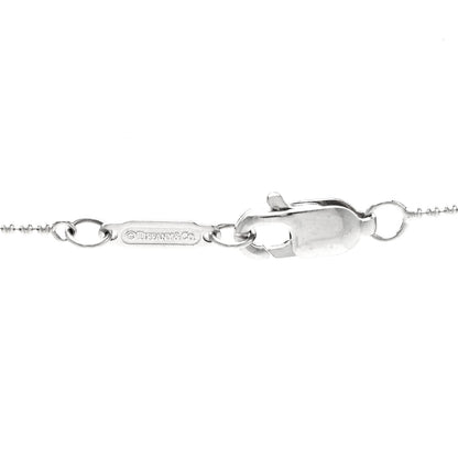 Tiffany 18K White Gold Diamond Clover Key Pendant Bead Necklace 5 of 5