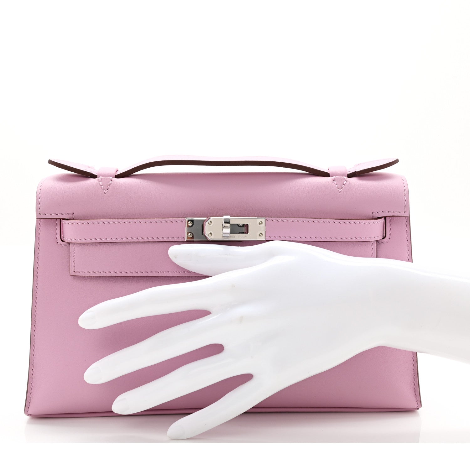 Hermes Swift Kelly Pochette Clutch Mauve Sylvestre 2 of 7