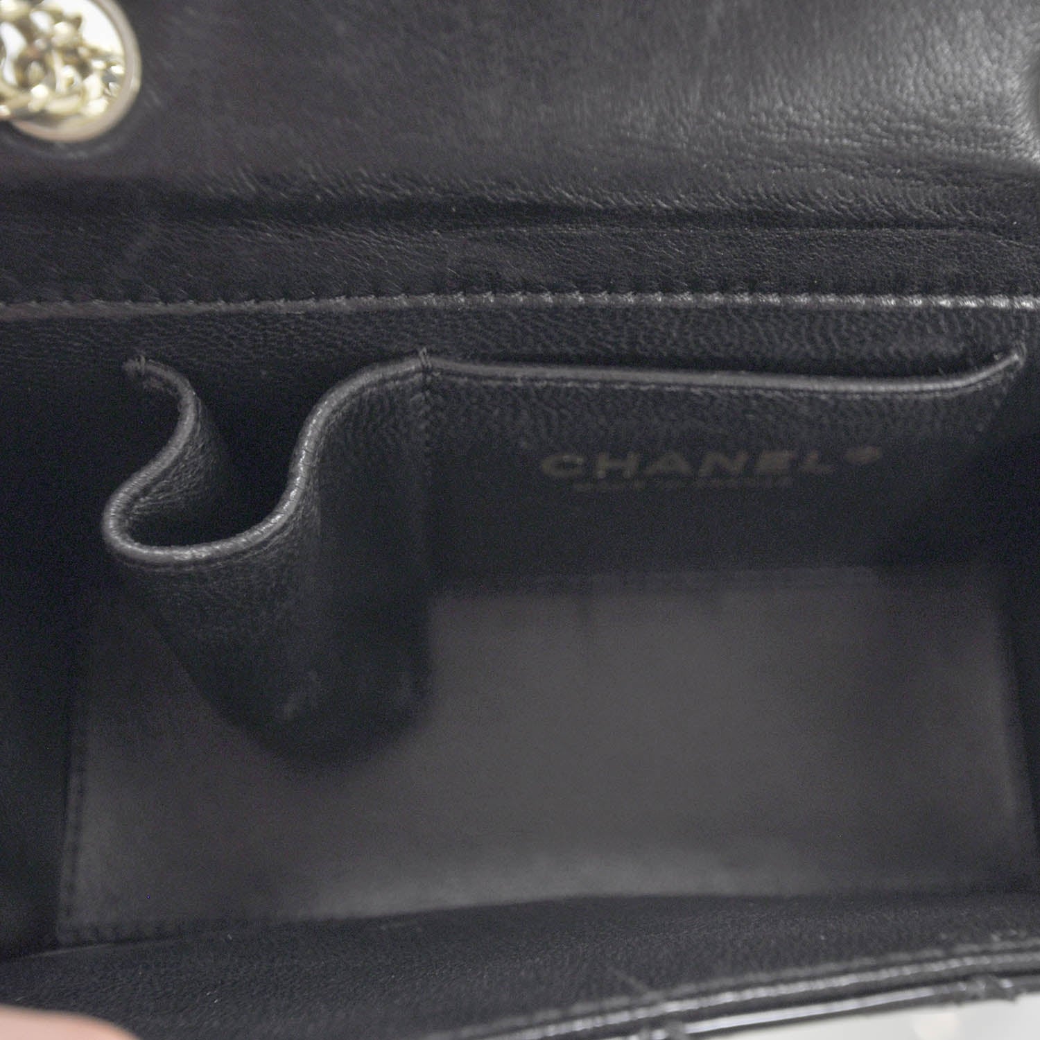 Chanel Patent Quilted Sparkle Glitter Evening Flap Black 7 of 9