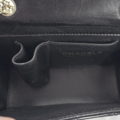 Chanel Patent Quilted Sparkle Glitter Evening Flap Black 7 of 9