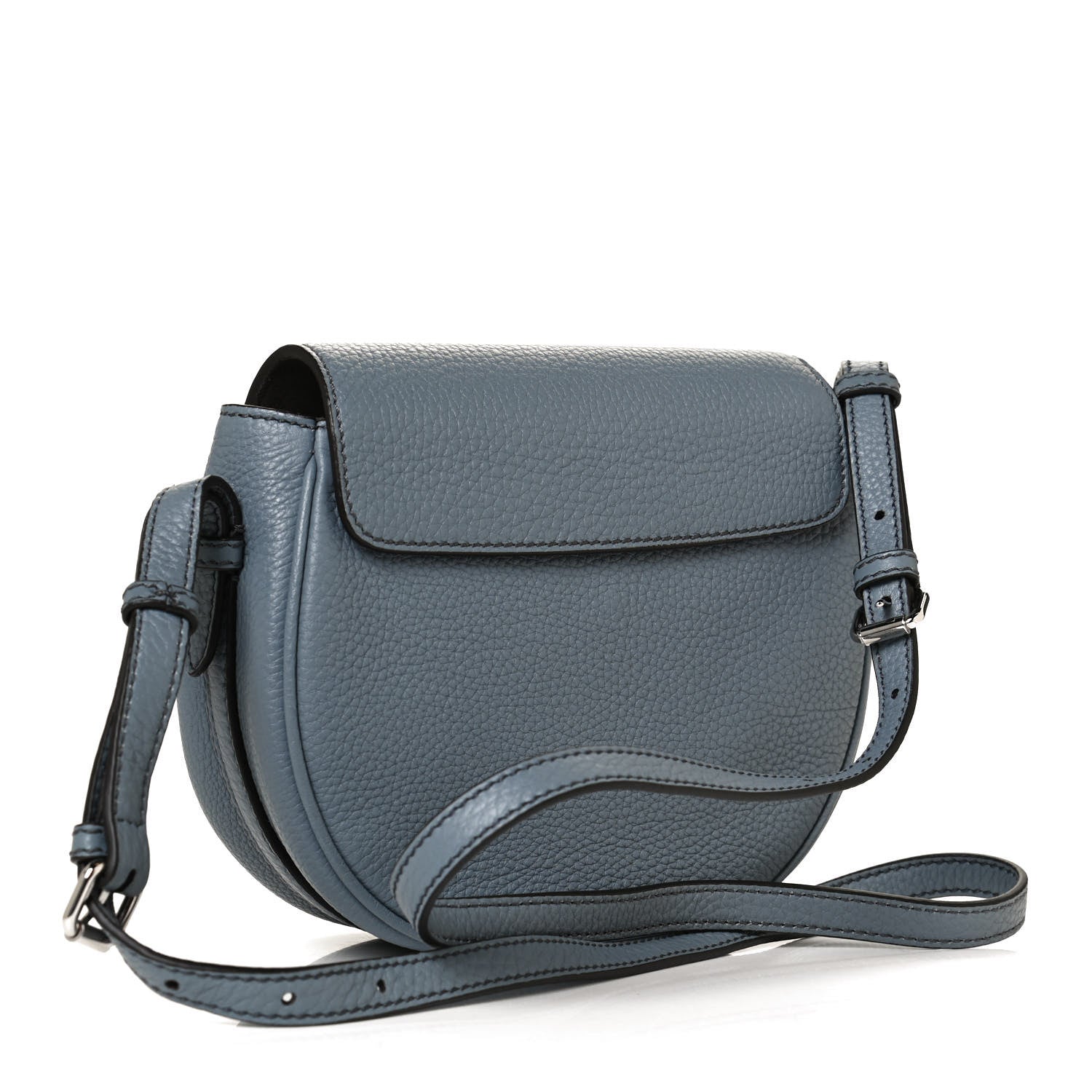 Fendi Cuoio Romano Selleria Seville Canvas Round Saddle Bag Nube Grezzo 2 of 11