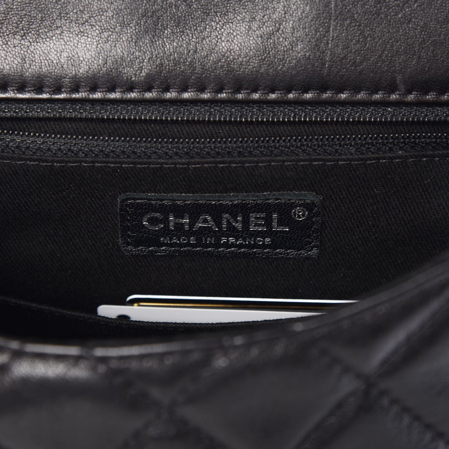 Lambskin Quilted Messenger Bag Black