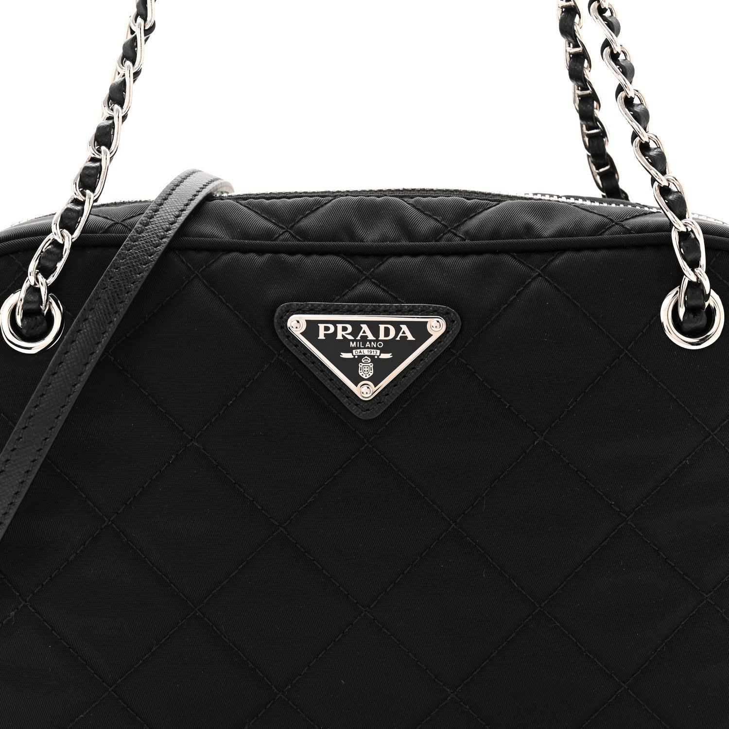 Prada Nylon Tessuto Impuntu Quilted Bandoliera Crossbody Bag Black 7 of 9