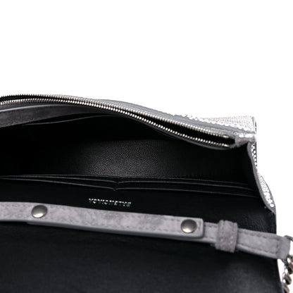 Balenciaga Strass Suede Hourglass Chain Bag Smoke Grey Crystal 5 of 9