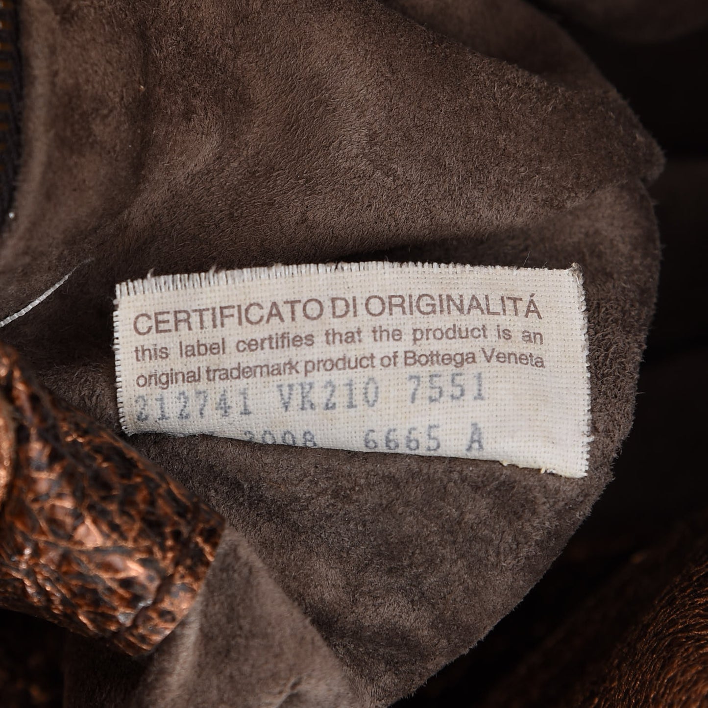 Metallic Cervo Deerskin Large Hobo Rame Ossidato