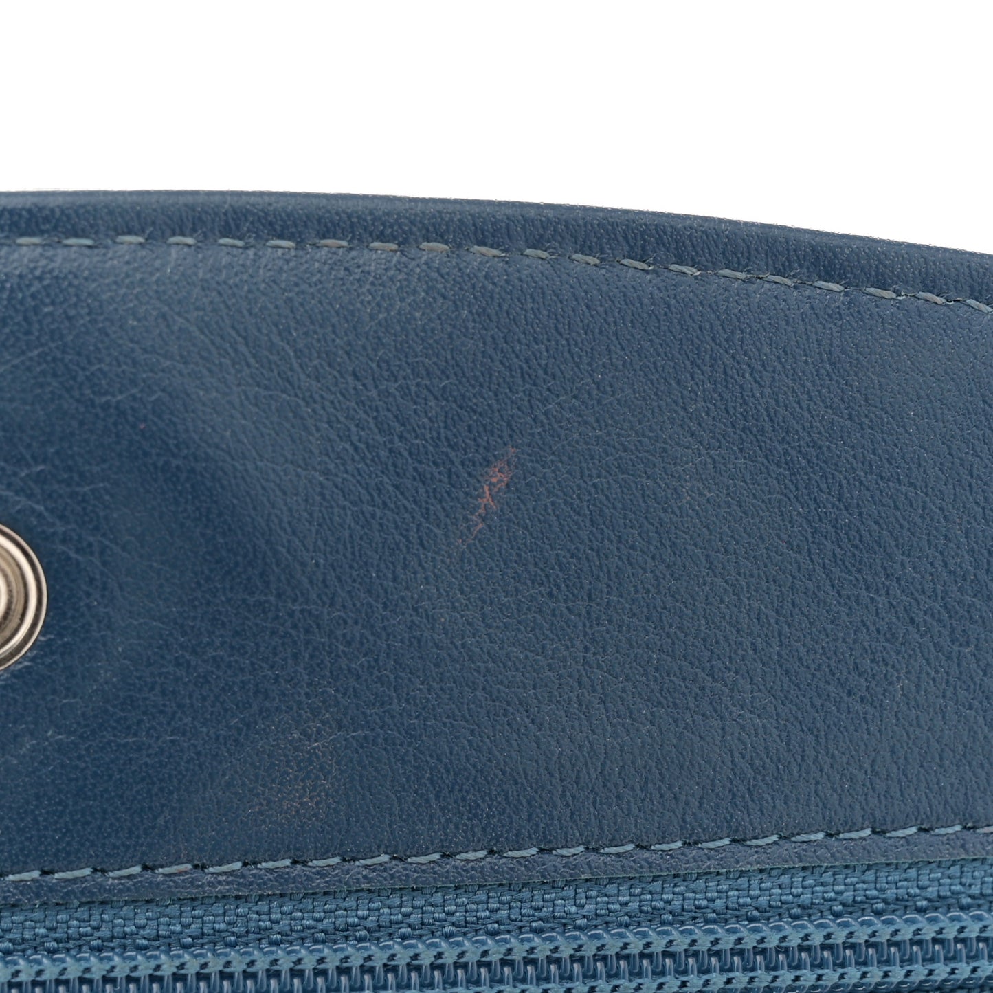 Patent Quilted Brilliant Wallet On Chain WOC Blue