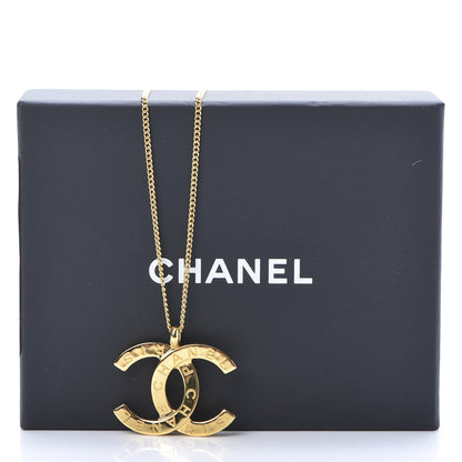 Chanel Metal CC Paris Button Necklace Gold 5 of 5