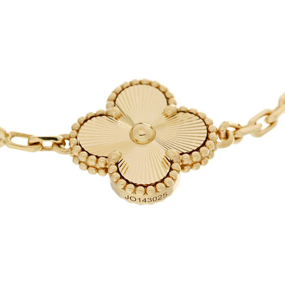 Van Cleef & Arpels 18K Yellow Gold 5 Motifs Guilloche Vintage Alhambra Bracelet 3 of 5