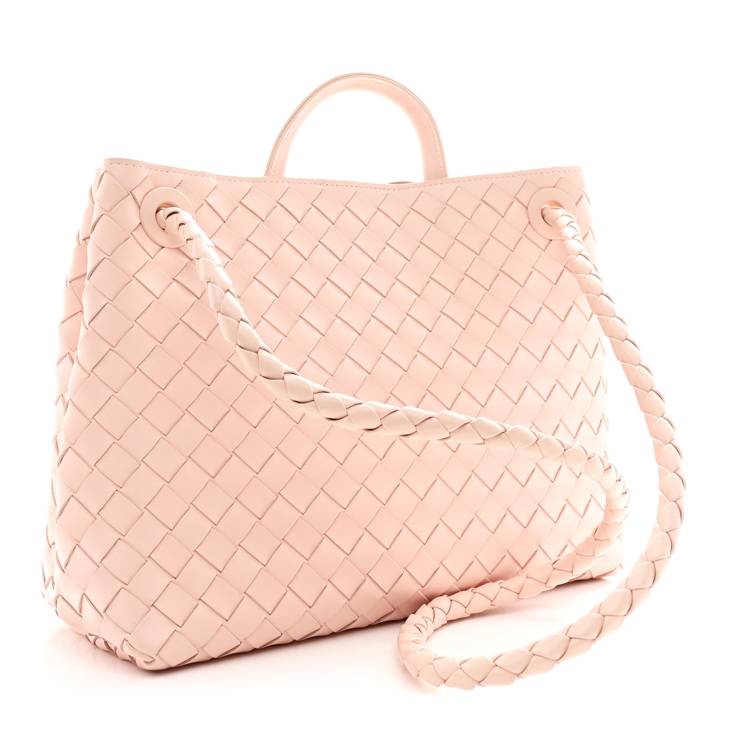 Nappa Intrecciato Medium Andiamo Shoulder Bag Cameo