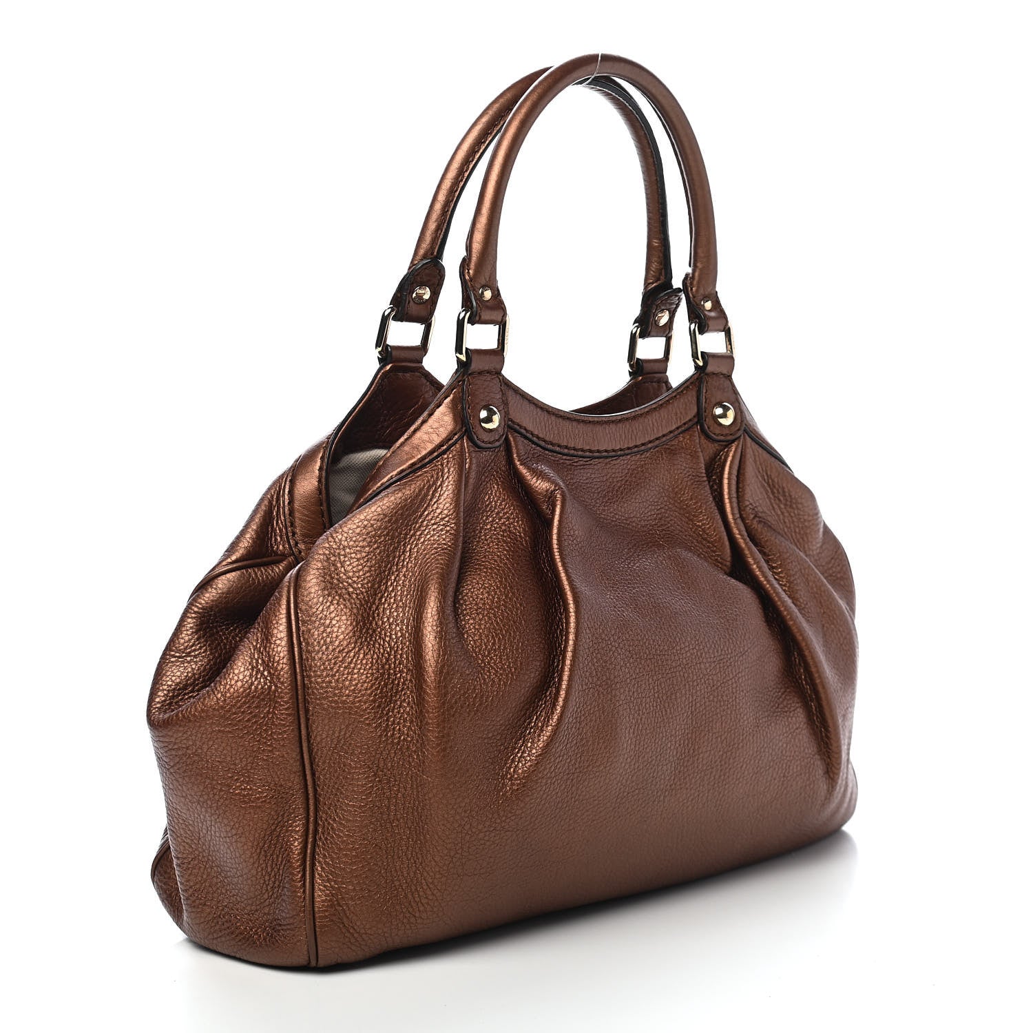 Gucci Metallic Calfskin Medium Sukey Tote Brown 3 of 10