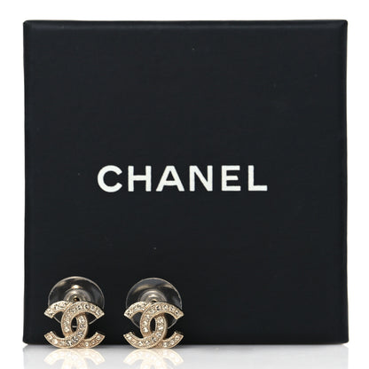 Chanel Crystal CC Earrings Gold 5 of 5