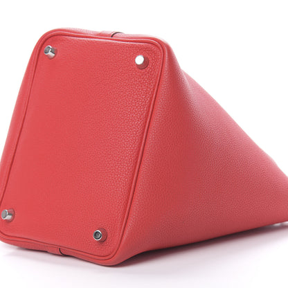 Hermes Taurillon Maurice Picotin Lock 18 PM Rouge de Coeur 10 of 12