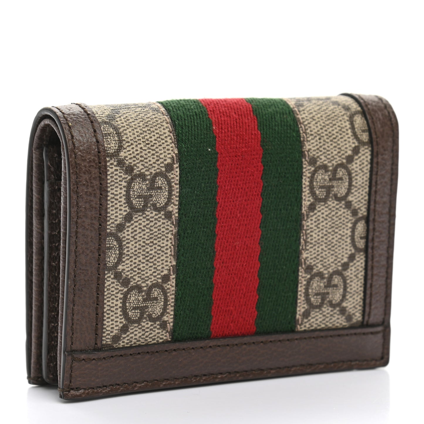 GG Supreme Monogram Web Ophidia Card Case Beige New Acero