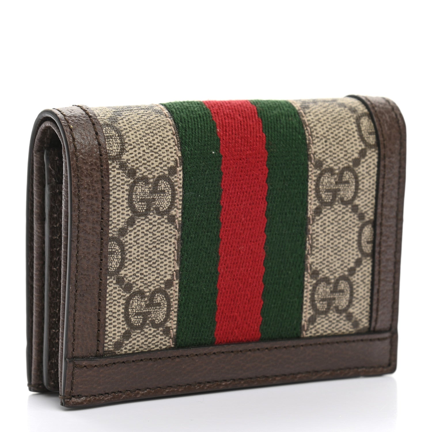 Gucci GG Supreme Monogram Web Ophidia Card Case Beige New Acero 3 of 8