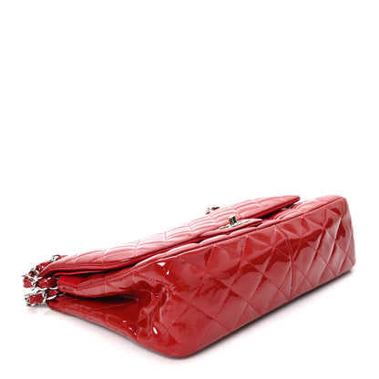 Chanel Patent Quilted Jumbo Double Flap Red 4 of 13
