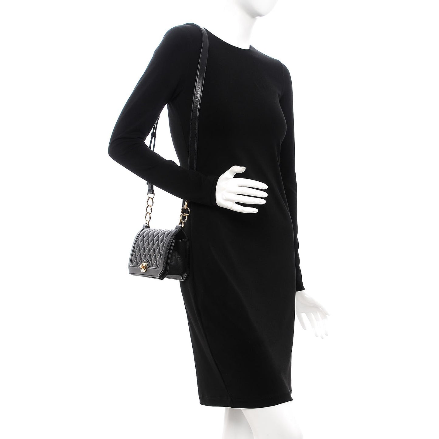 Calfskin Quilted Small Flap Black