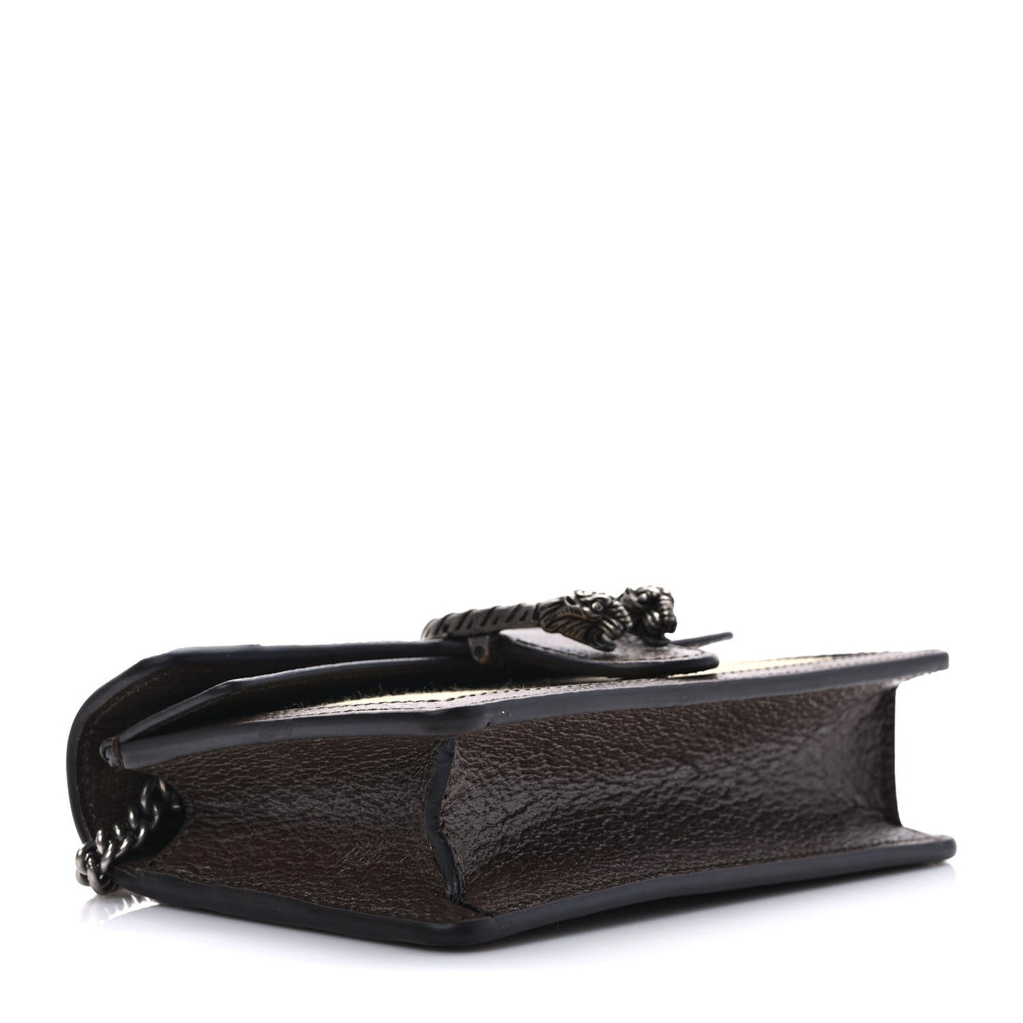 Monogram Jumbo GG Textured Dollar Calfskin Super Mini Dionysus Shoulder Bag Camel Ebony New Acero
