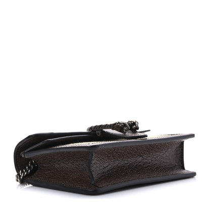 Gucci Monogram Jumbo GG Textured Dollar Calfskin Super Mini Dionysus Shoulder Bag Camel Ebony New Acero 4 of 9