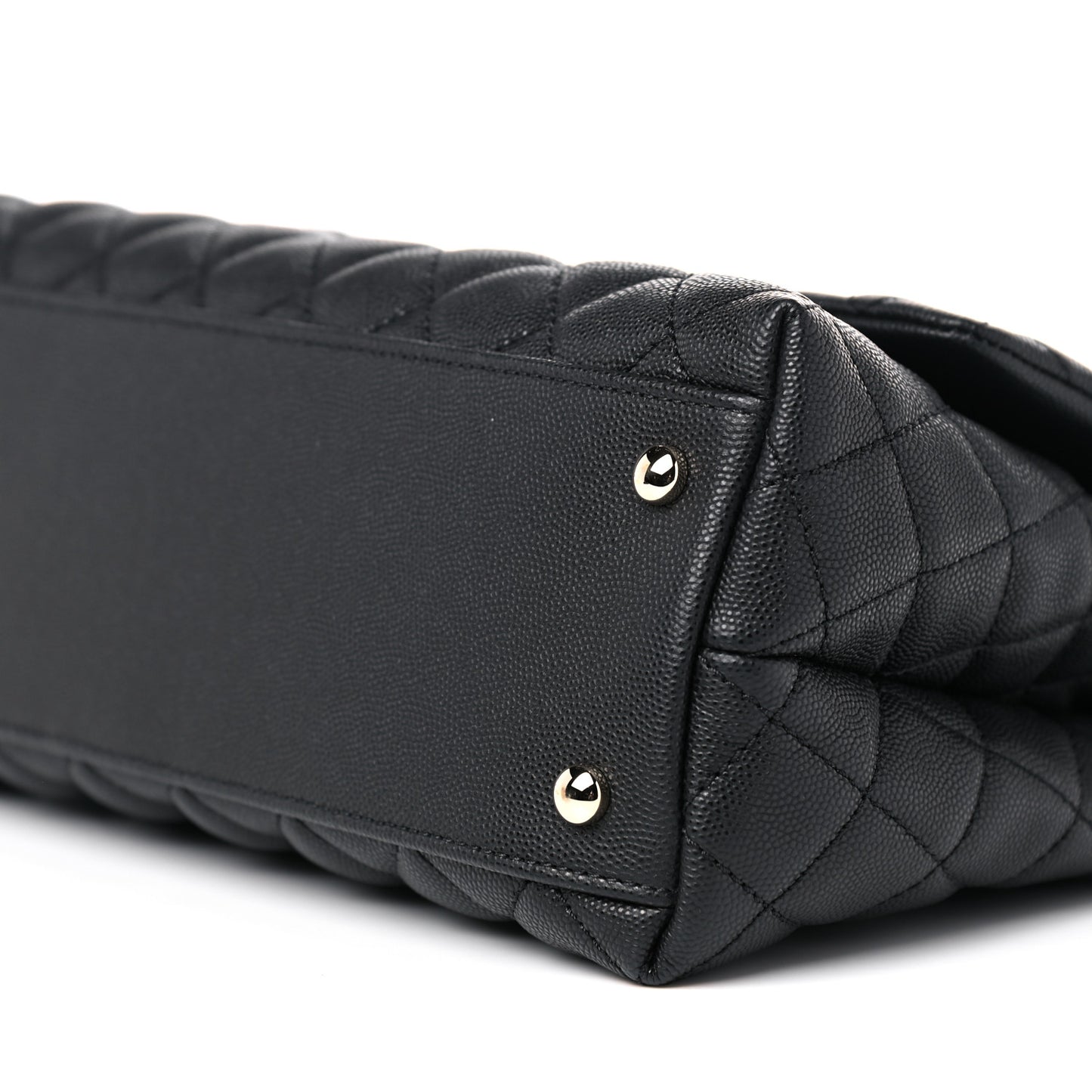 Caviar Quilted Small Coco Handle Flap Black