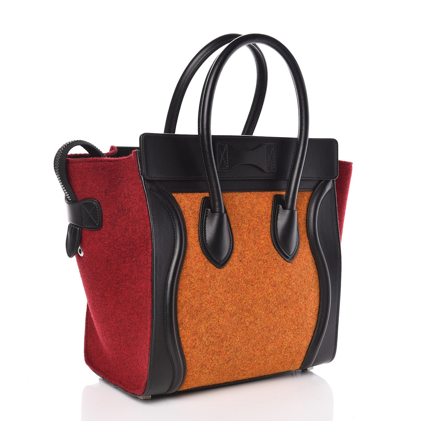 Felt Smooth Calfskin Micro Tri-Color Luggage Orange