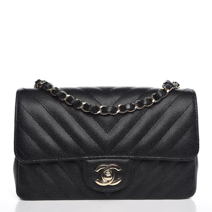 Chanel Caviar Chevron Quilted Mini Rectangular Flap Black 1 of 7