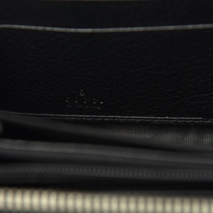 Gucci Textured Calfskin Jacquard Gucci Stripe Zip Around Wallet Black Ecru 6 of 8