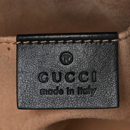Gucci Calfskin Matelasse Mini GG Marmont Chain Shoulder Bag Black 6 of 11