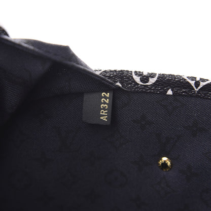 Louis Vuitton Monogram Giant Crafty Neverfull MM Creme Rouge Black 8 of 9