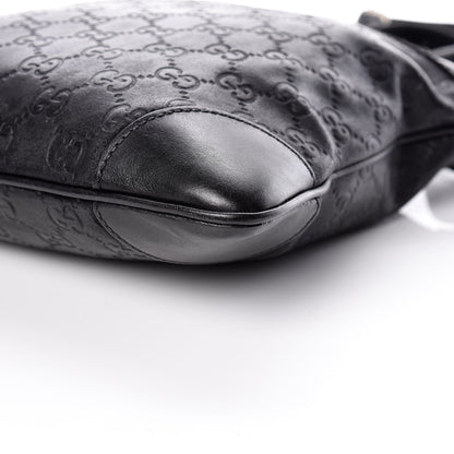 Gucci Guccissima Small Flat Messenger Bag Black 9 of 14