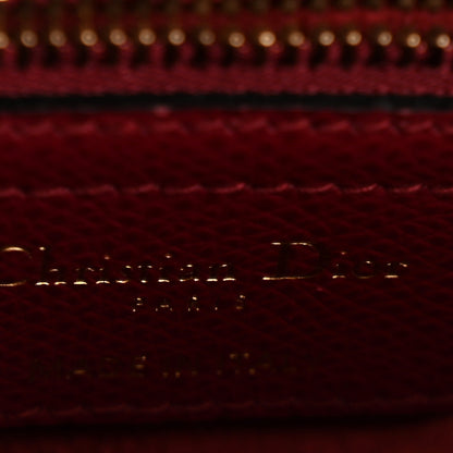 Christian Dior Grained Calfskin Saddle Bag Red 6 of 14