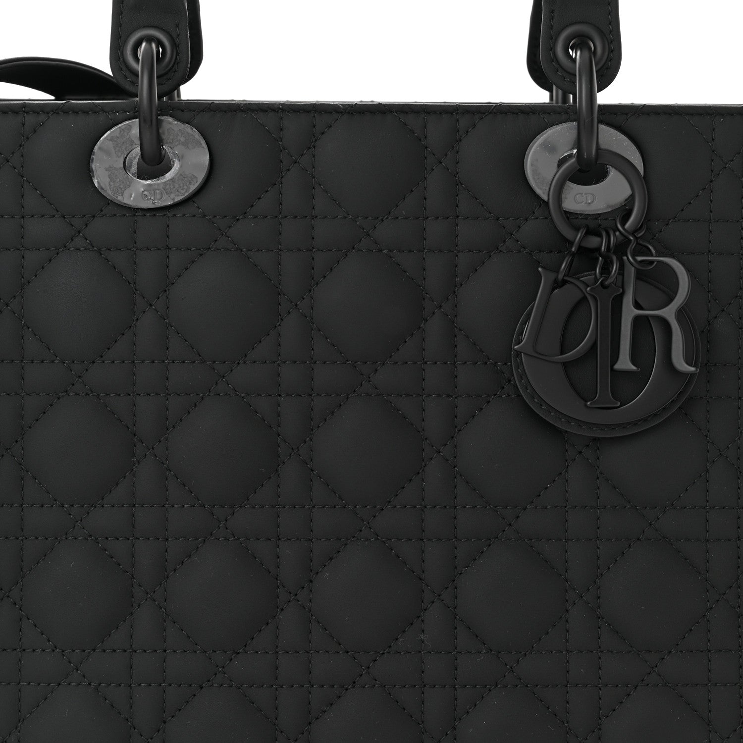 Christian Dior Ultra Matte Calfskin Cannage Large Lady Dior Black 8 of 12