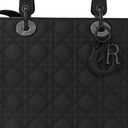 Christian Dior Ultra Matte Calfskin Cannage Large Lady Dior Black 8 of 12