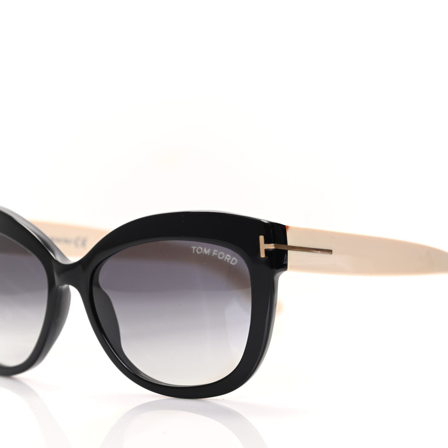 Acetate Alistair Cat Eye Sunglasses TF524 Black Beige