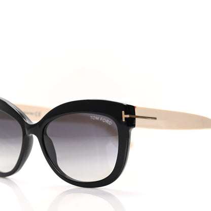 Tom Ford Acetate Alistair Cat Eye Sunglasses TF524 Black Beige 7 of 8