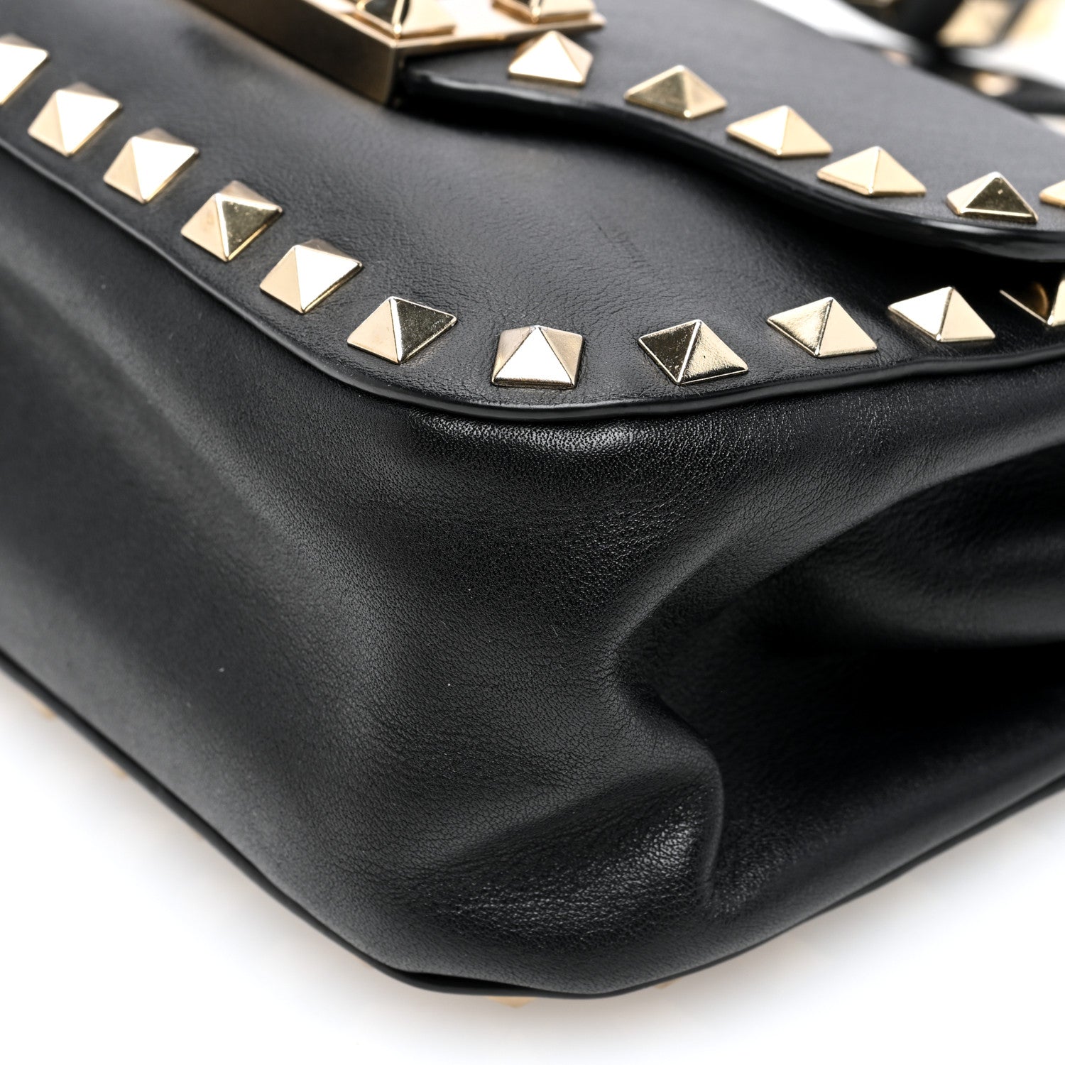 Valentino Garavani Vitello Mini Rockstud Flap Saddle Crossbody Bag Black 9 of 9