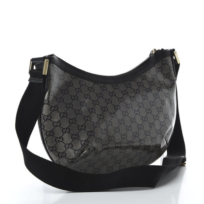 Gucci Crystal Monogram Medium Half Moon Hobo Black 3 of 10
