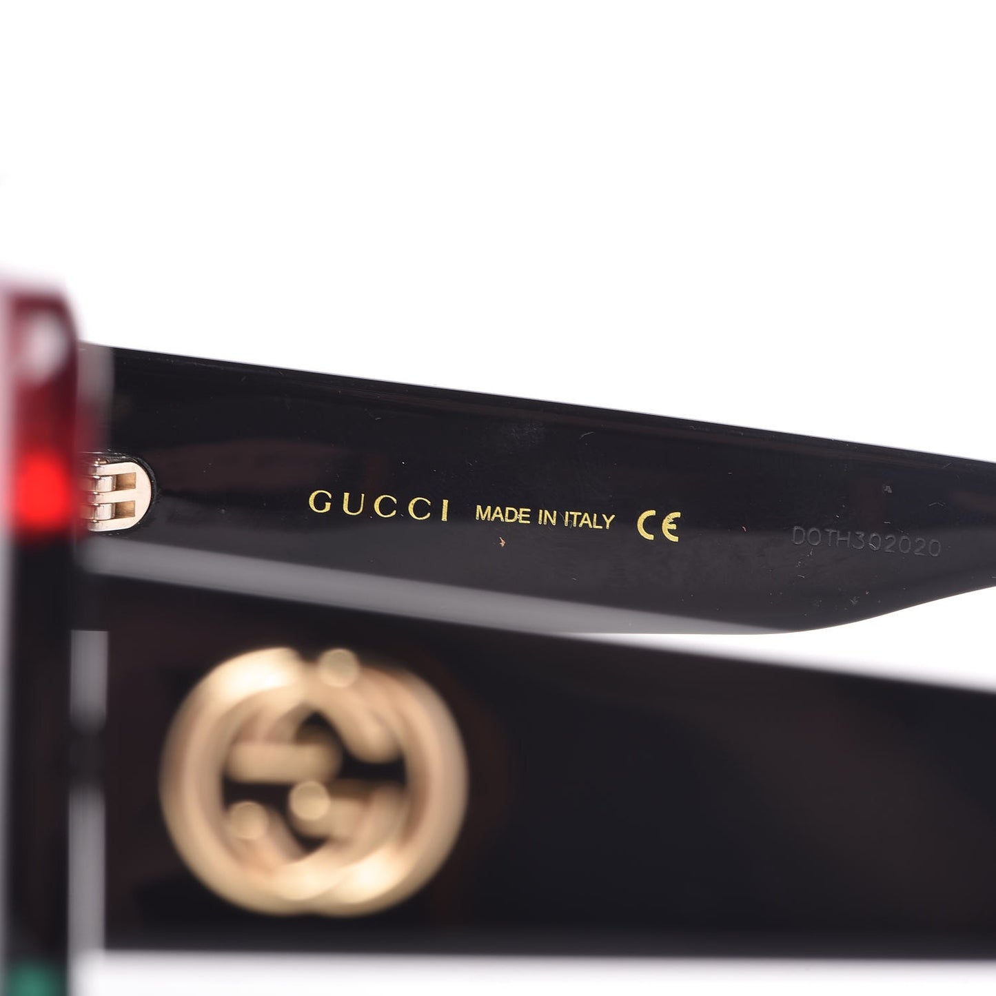 Square Frame GG0083S Sunglasses Glitter Red Black Green