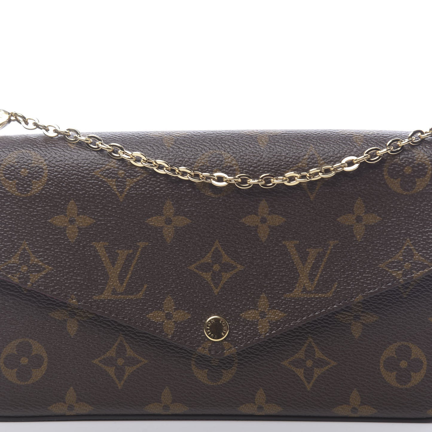 Monogram Pochette Felicie Chain Wallet Fuchsia