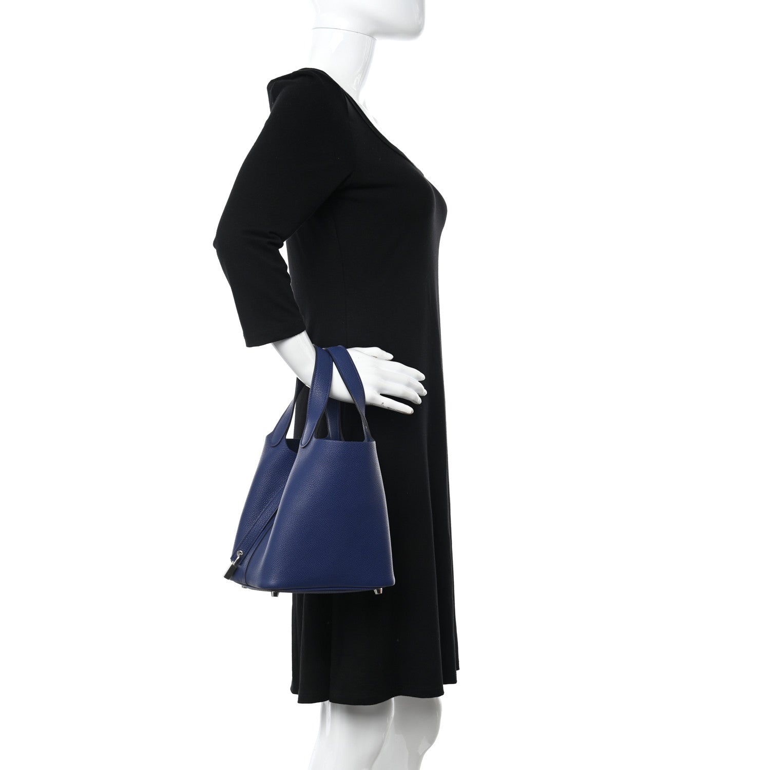 Hermes Taurillon Clemence Picotin Lock 18 PM Bleu Saphir 2 of 11