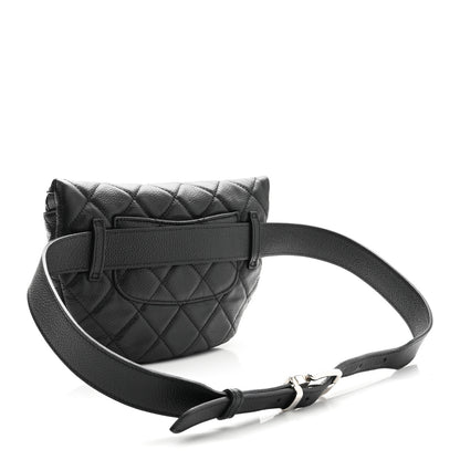 Chanel Grained Calfskin Quilted Waist Belt Bag Black 3 of 10