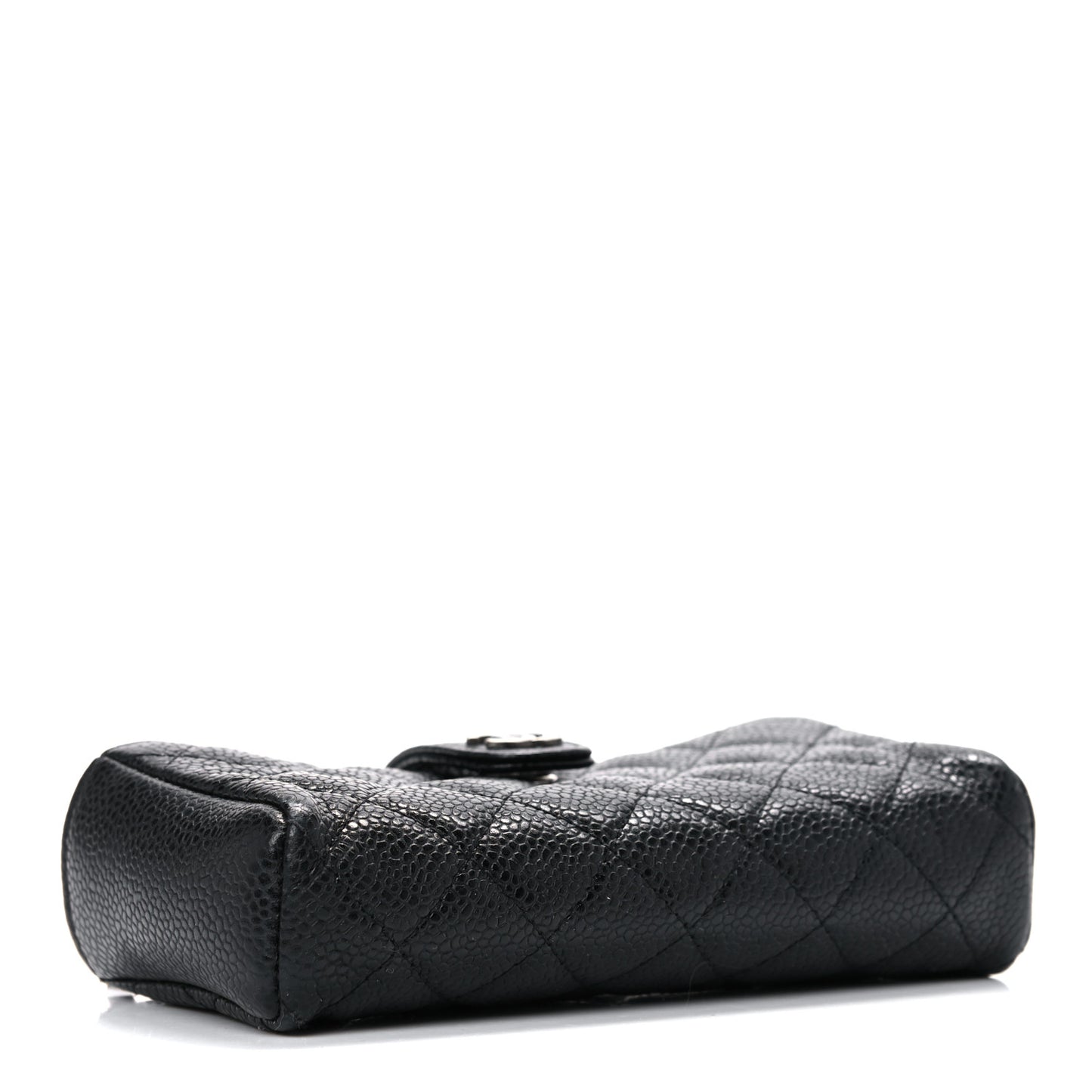 Caviar Quilted Mini Phone Holder Clutch Black