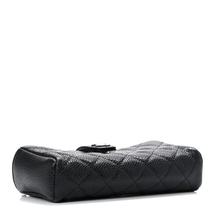 Chanel Caviar Quilted Mini Phone Holder Clutch Black 4 of 13