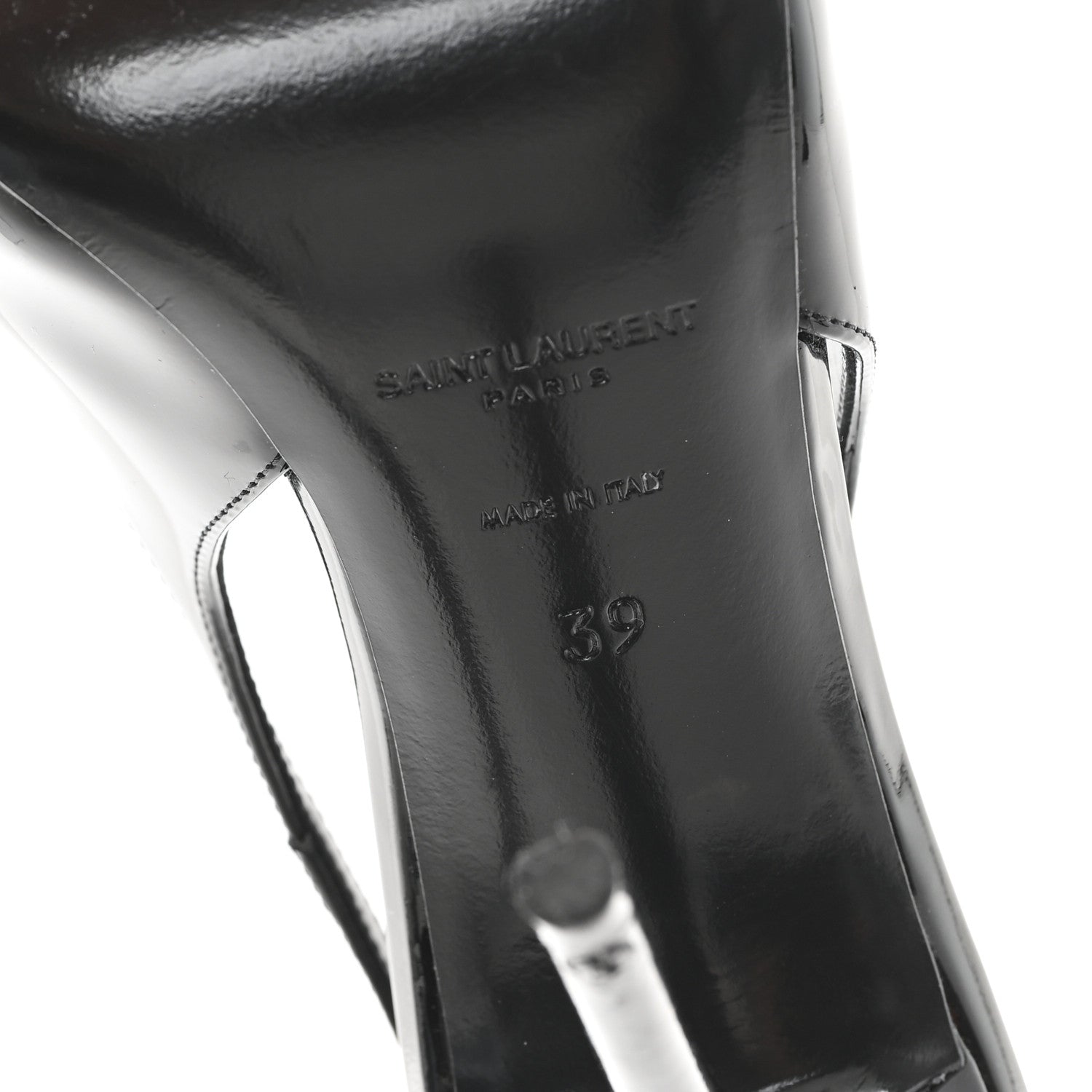 Saint Laurent Vernice 100 Slingback Luna Pumps 39 Black 7 of 10