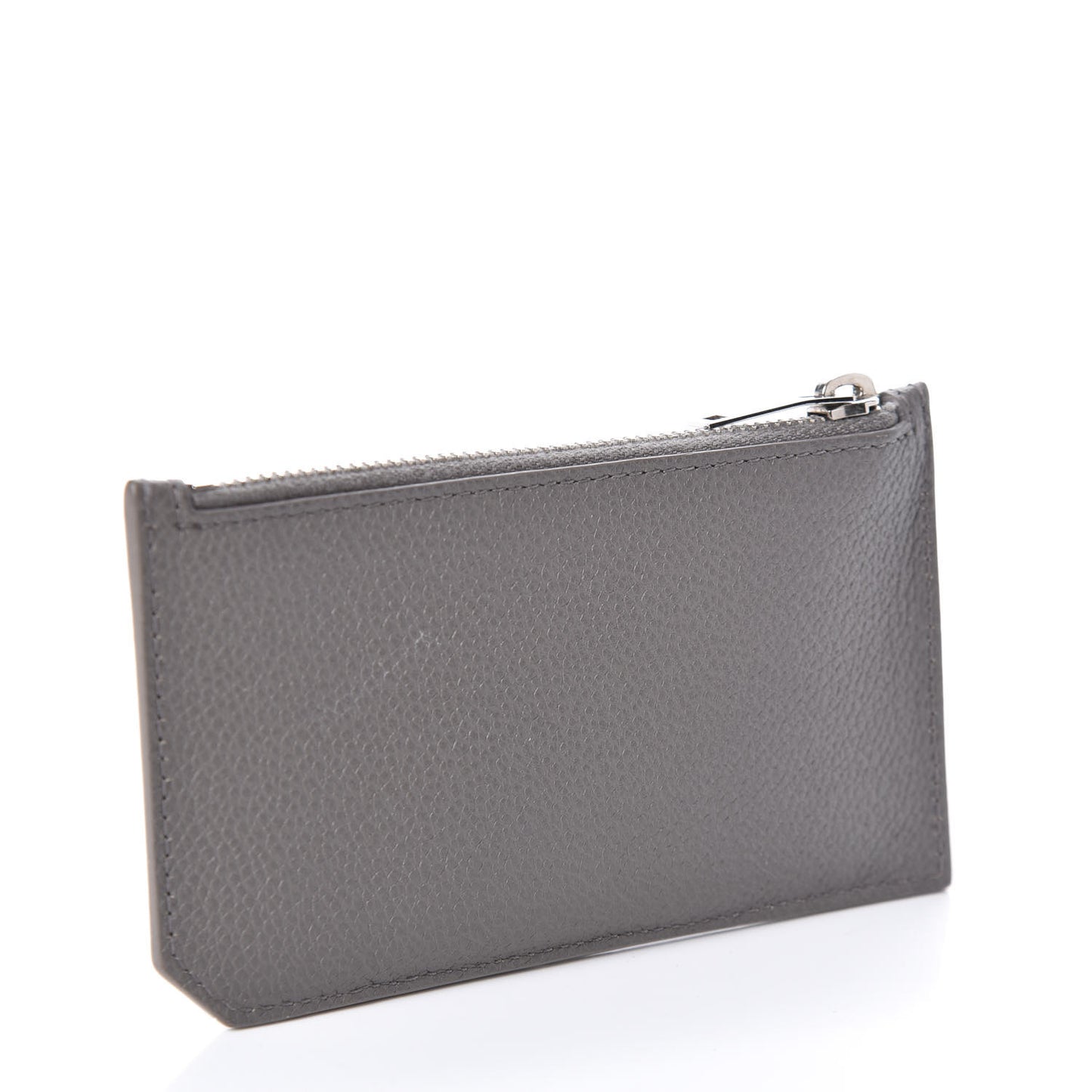 Grained Calfskin 5 Fragments Zip Pouch Card Holder Earth