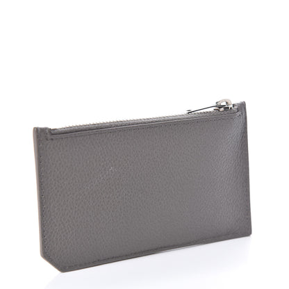 Saint Laurent Grained Calfskin 5 Fragments Zip Pouch Card Holder Earth 3 of 6