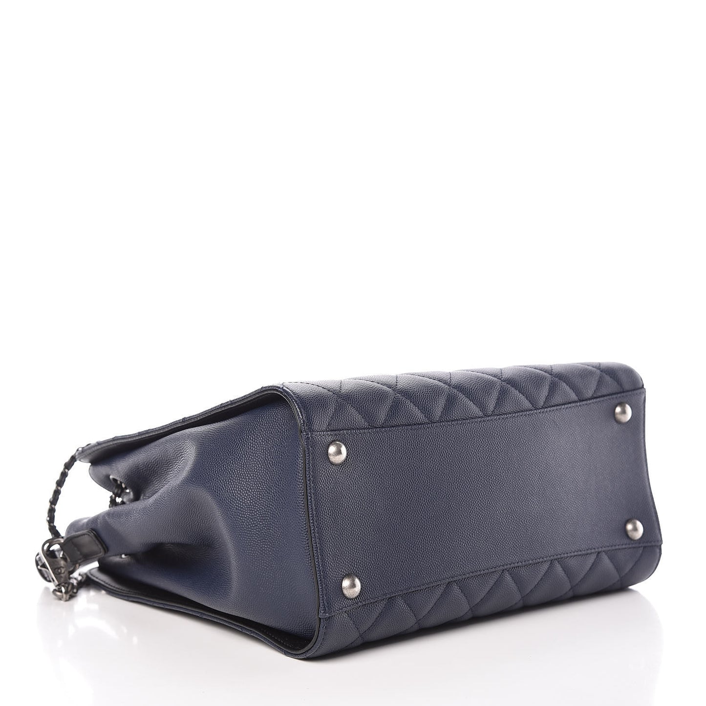 Caviar Quilted Medium CC Bucket Bag Dark Blue