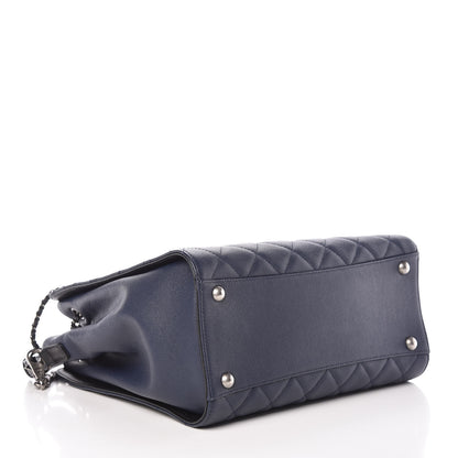 Chanel Caviar Quilted Medium CC Bucket Bag Dark Blue 4 of 9
