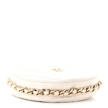 Chanel Lambskin Quilted Chain Around Pouch Hobo White 4 of 10