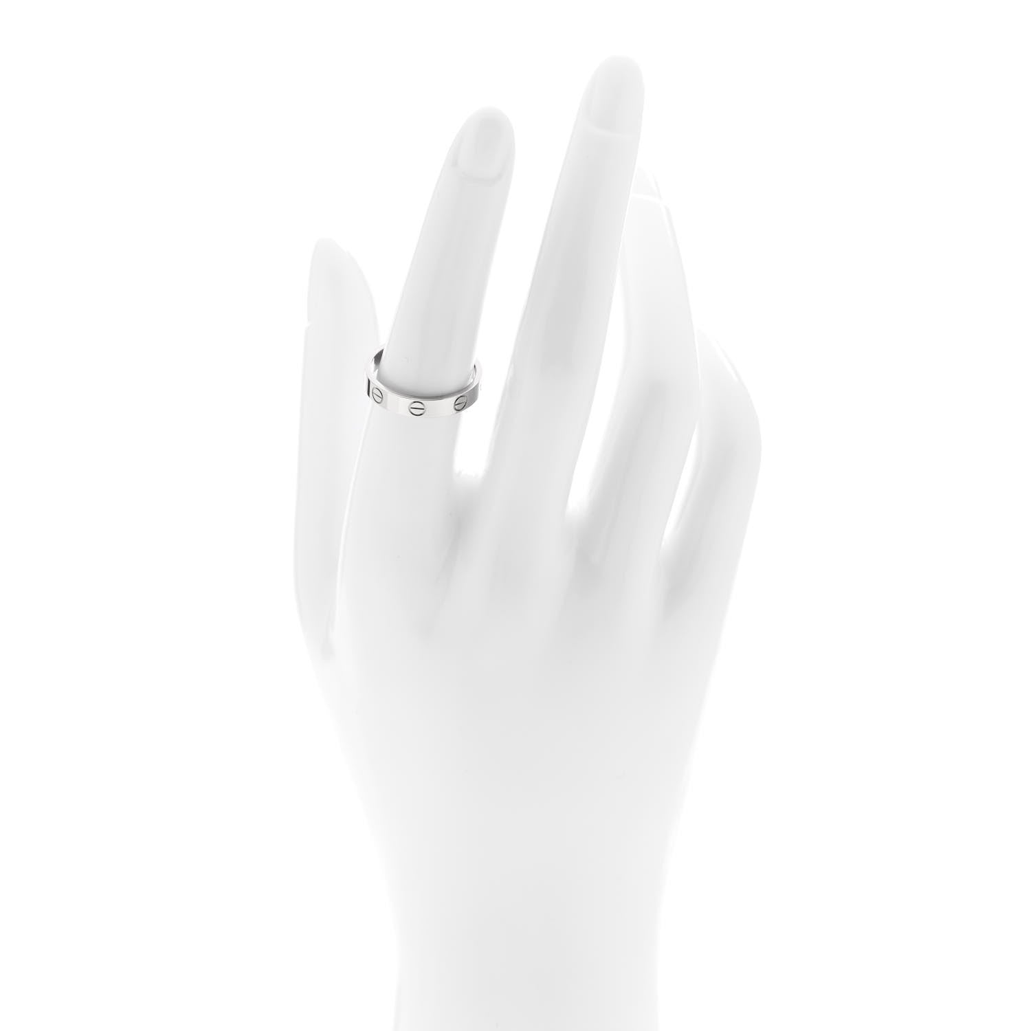Cartier 18K White Gold 3.5mm LOVE Wedding Band Ring 54 7 2 of 5